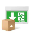 Confezione Multipack 4x Noxion LED Luce Per Uscita Di Emergenza | Montaggio A Parete/Soffitto | 3.5W | 3H incl. 4 directions of PVC
