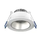 Noxion Faretti LED Ares Profondo Bianca 6W 540lm 927-940 3CCT - con Inner Il Anello Argento | Ritaglio 68mm